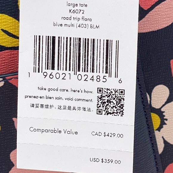 Kate Spade Road Trip Floral Large Tote Bag & Large Slim Bifold Wallet Bl… - Picture 12 of 12